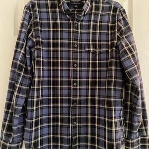 American Eagle Outfitters Blue and Black Plaid Shirt